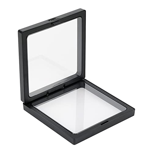 UNFINDINGS 1pc Jewelry Display Box Black Storage Box Transparent Container Box Jewelry Gift Packing Frame Display Case Holder for Ring Necklace Bracelet Earring 6.3in/16cm