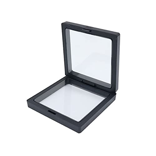 UNFINDINGS 1pc Jewelry Display Box Black Storage Box Transparent Container Box Jewelry Gift Packing Frame Display Case Holder for Ring Necklace Bracelet Earring 5.5in/14cm