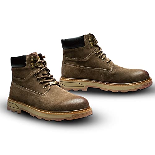 UNFINDINGS Soft Winter Warm Boots Fur Lined Men Shoes Casual Men's Martin Boots Breathable Motorcycle Ankle Boots Booties Khaki