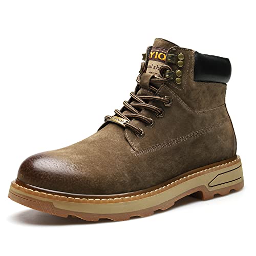 UNFINDINGS Normal Inner Casual Men's Martin Boots Breathable Fashion Boots Outdoor Working Shoes Motorcycle Ankle Boots Booties Khaki