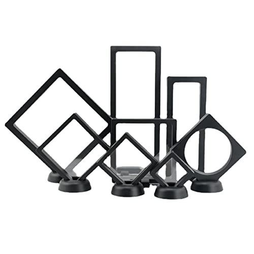 UNFINDINGS 8PCS 3D Floating Display Case Display Frames Floating Frame Display Holder Stands Show Holder Case for Jewelry Collectors Displays and Storage Frame Box
