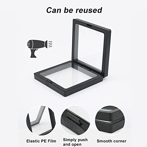 UNFINDINGS 12pcs Jewelry Display Box Black Storage Box Transparent Container Box Jewelry Gift Packing Frame Display Case Holder for Ring Necklace Bracelet Earring 2.75in/7cm