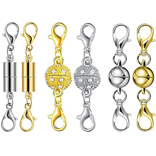 UNFINDINGS 3 Styles Locking Jewelry Clasp 2 Colors Lobster Claw Clasps Necklace Clasps and Closures Bracelet Extender for Jewelry Making 6pcs