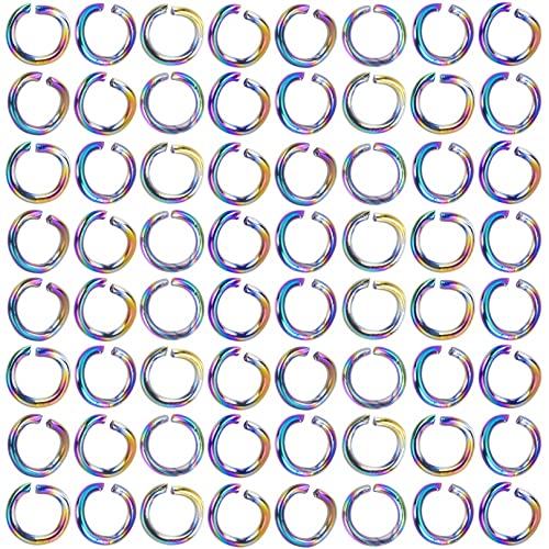 UNFINDINGS About 500pcs Open Jump Rings Stainless Steel Open Jewelry Ring Bulk Rainbow Color Connection Ring for DIY Jewelry Making Accessories 5mm