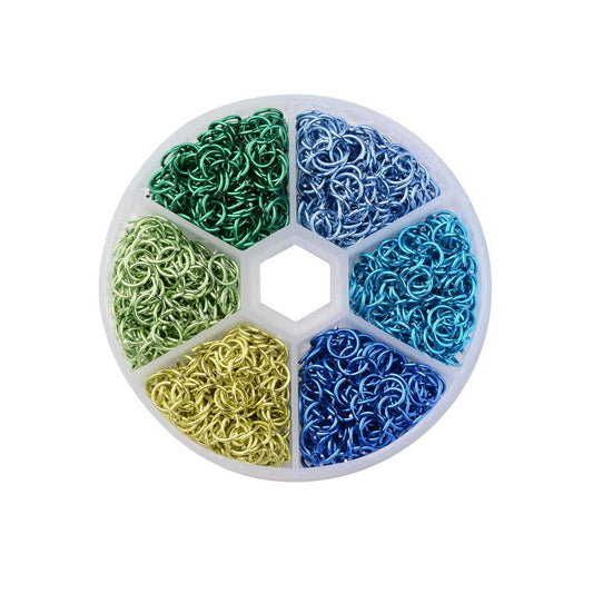 UNFINDINGS About 1080pcs 6 Colors Open Jump Rings Aluminum Open Circle Jewelry Ring Connection Ring for DIY Jewelry Making Handicraft Accessories with A Circular Box 6mm