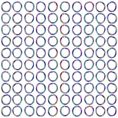 UNFINDINGS About 500pcs Open Jump Rings Stainless Steel Open Jewelry Ring Bulk Rainbow Color Connection Ring for DIY Jewelry Making Accessories 3.5mm