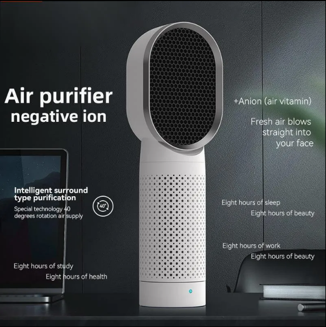 Silent USB Mini Air Cleaner for Car & Bedroom - Removes Smoke & Dust (30dB Low Noise)