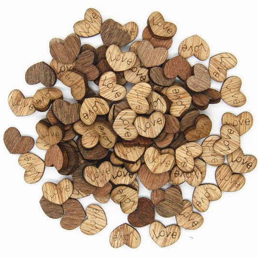UNFINDINGS 100pcs Wooden Peach Heart Shaped Buttons No Hole Love Sewing Button Vintage Bulk Buttons for DIY Scrapbooking Clothing Crafts 12mm